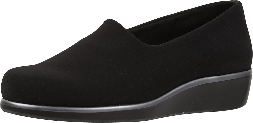 SAS Bliss Slip On Comfort Wedge Black 11 W - Wide (C)